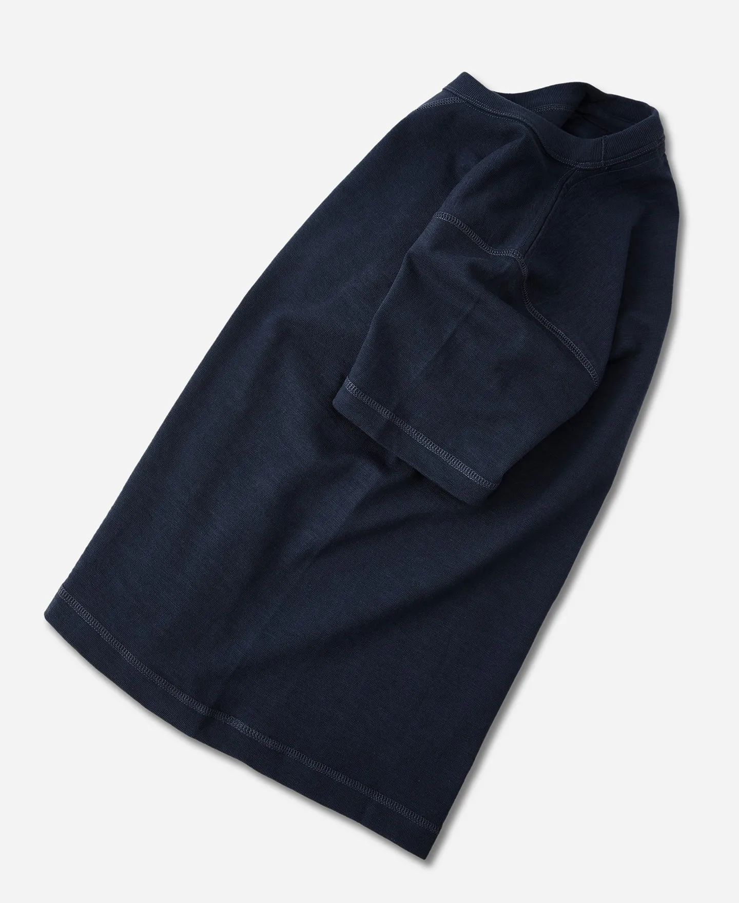 Heavyweight US Cotton Gusset Tubular T-Shirt - Indigo