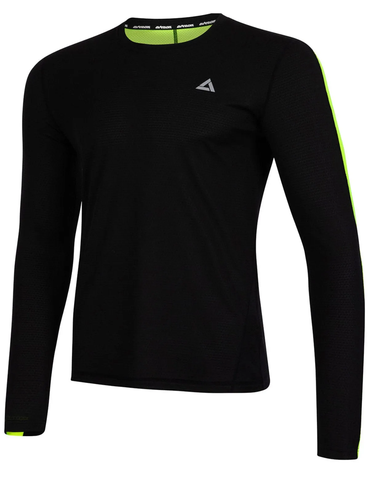 Herren Funktions Laufshirt Langarm Pro Line Schwarz Neon