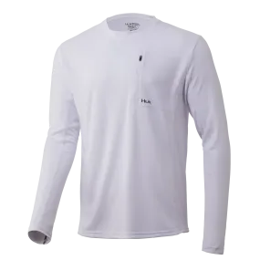 Icon X Pocket Long Sleeve Shirt- White