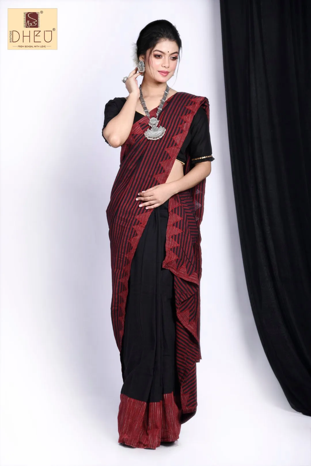 Kamrup Maroon- Mekhela-Kurta Couple Set