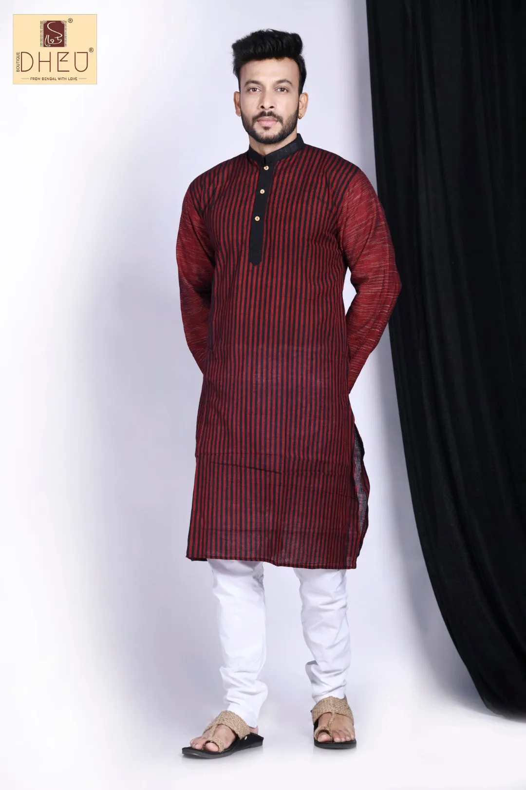 Kamrup Maroon- Mekhela-Kurta Couple Set