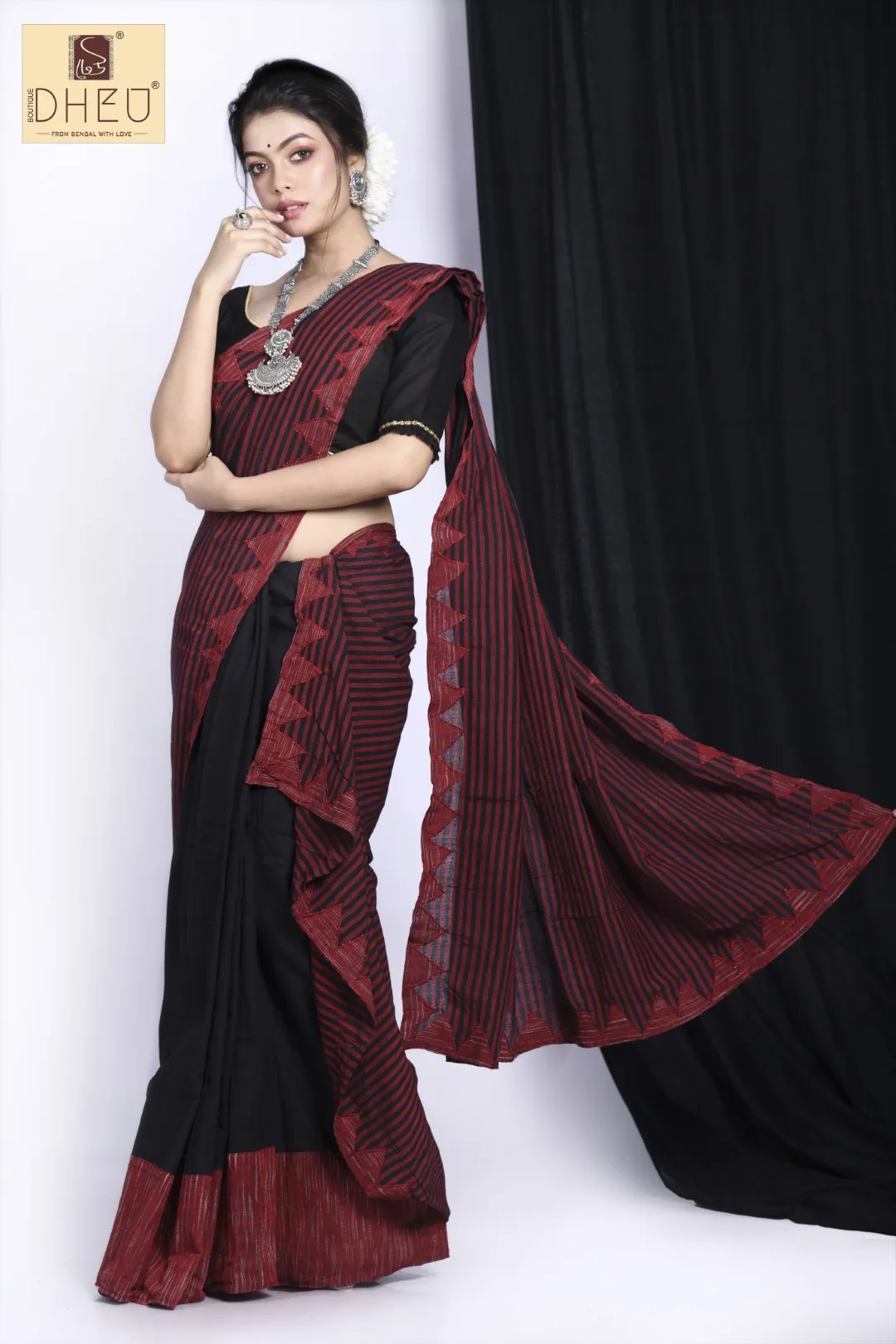 Kamrup Maroon- Mekhela-Kurta Couple Set