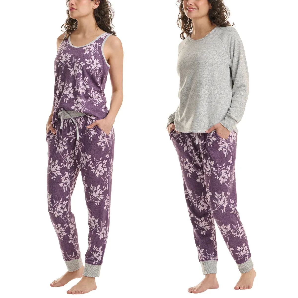 Karen Neuburger Women's 3-Piece Printed Soft Pajama Lounge Set