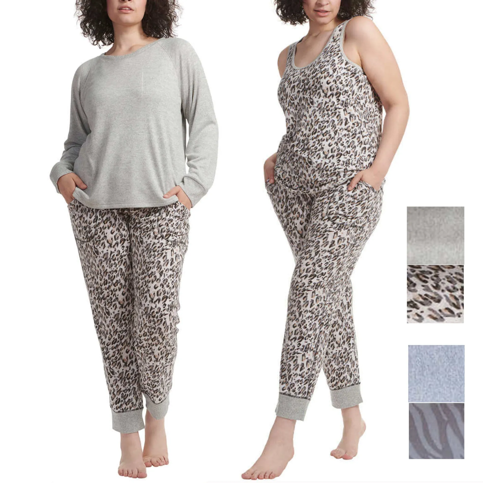 Karen Neuburger Women's 3-Piece Zebra Print Soft Pajama Lounge Set