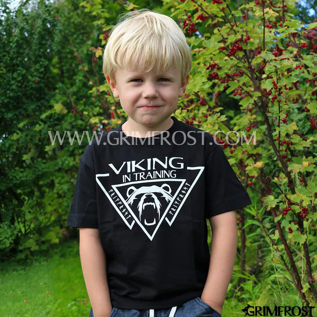 Kids T-shirt, Viking, Black