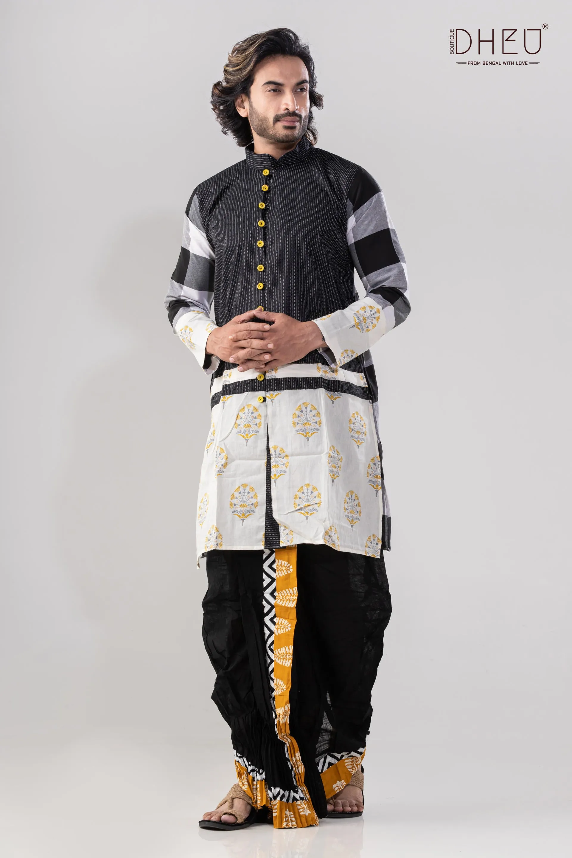 Kishmish -Saree-Kurta Couple Set