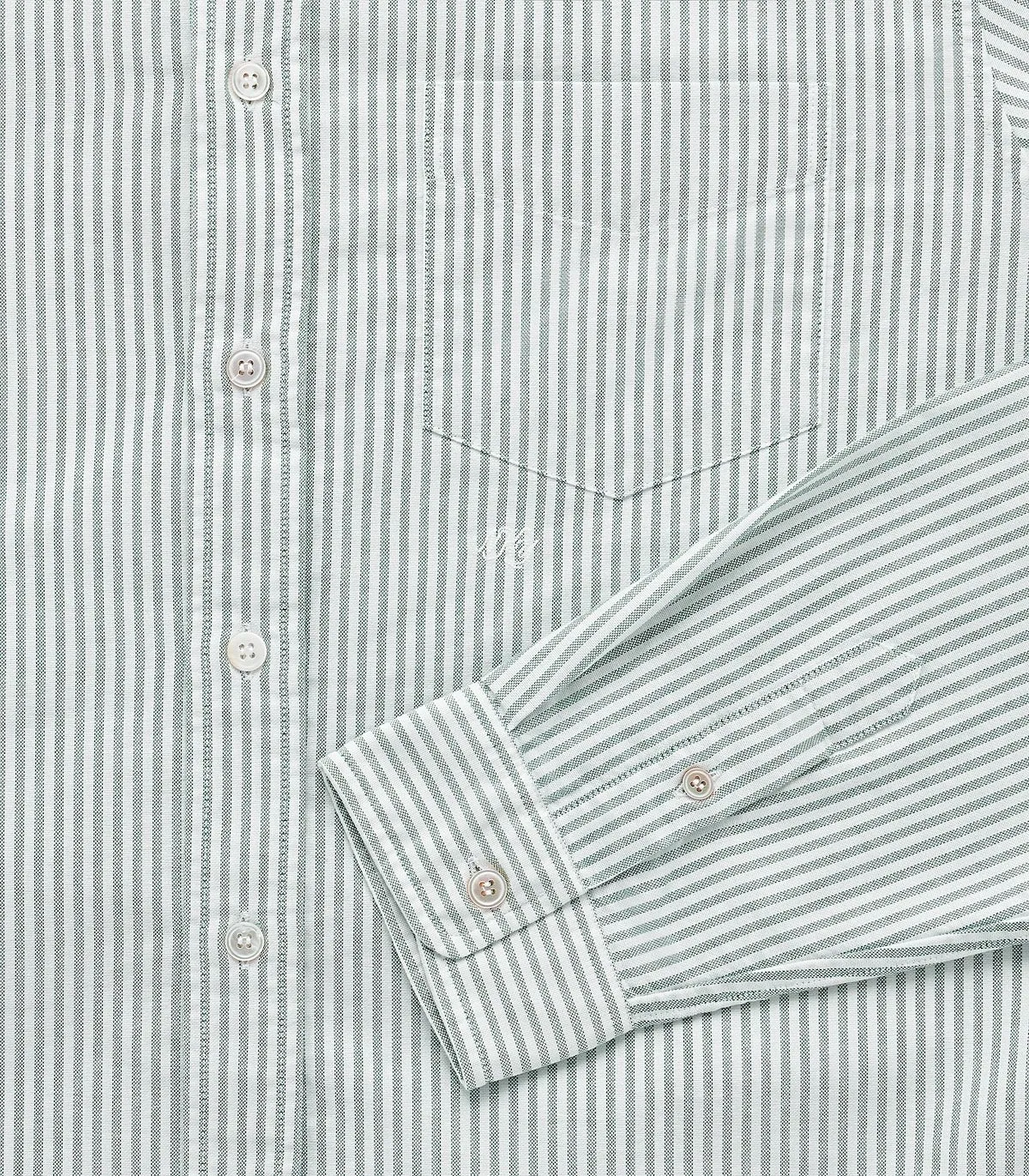 KNICKERBOCKER "BEEFY" COTTON ICON OXFORD SHIRT - NAVY STRIPE