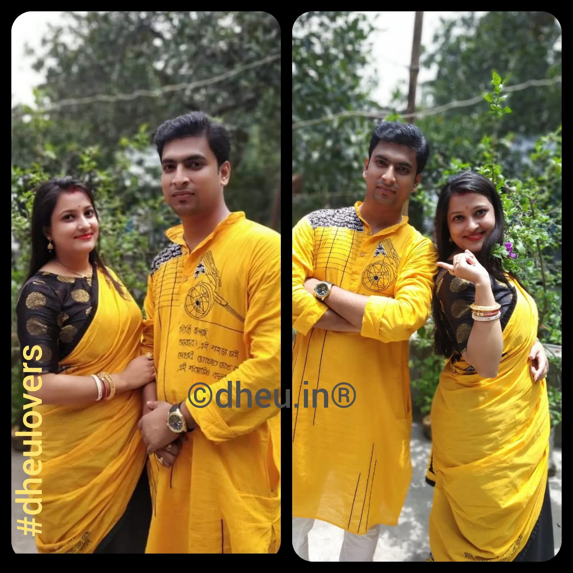 Kolkata Couple Set-Saree-kurta