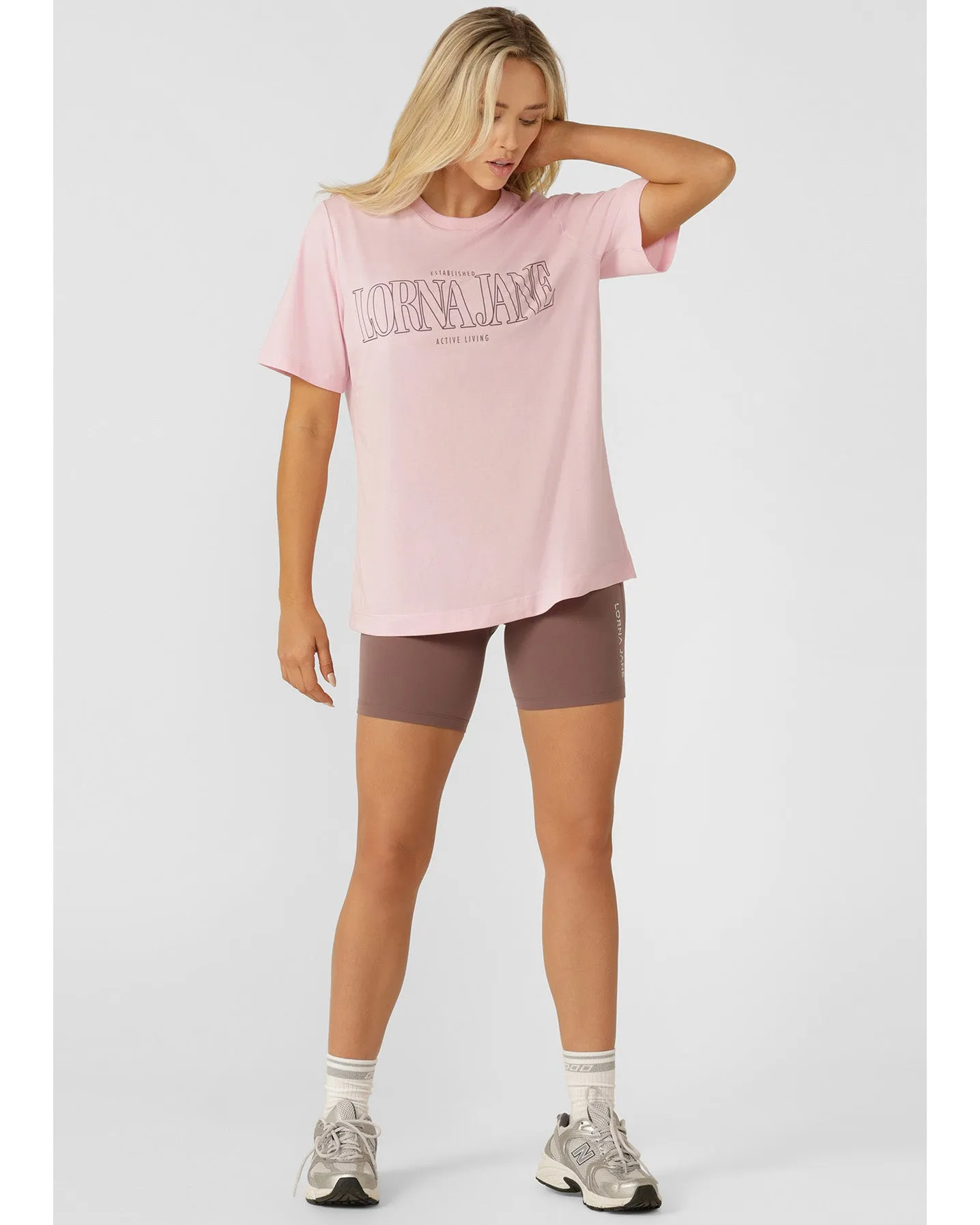 Lorna Jane Active Living Weekender Relaxed T-Shirt - Sweet Pink