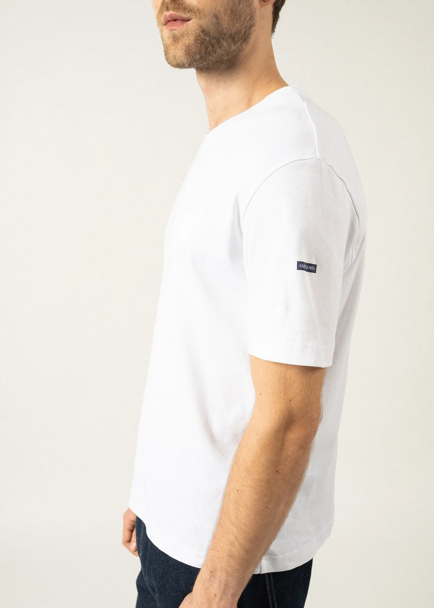 Lumio short sleeves t-shirt - round neck, in cotton (BLANC)