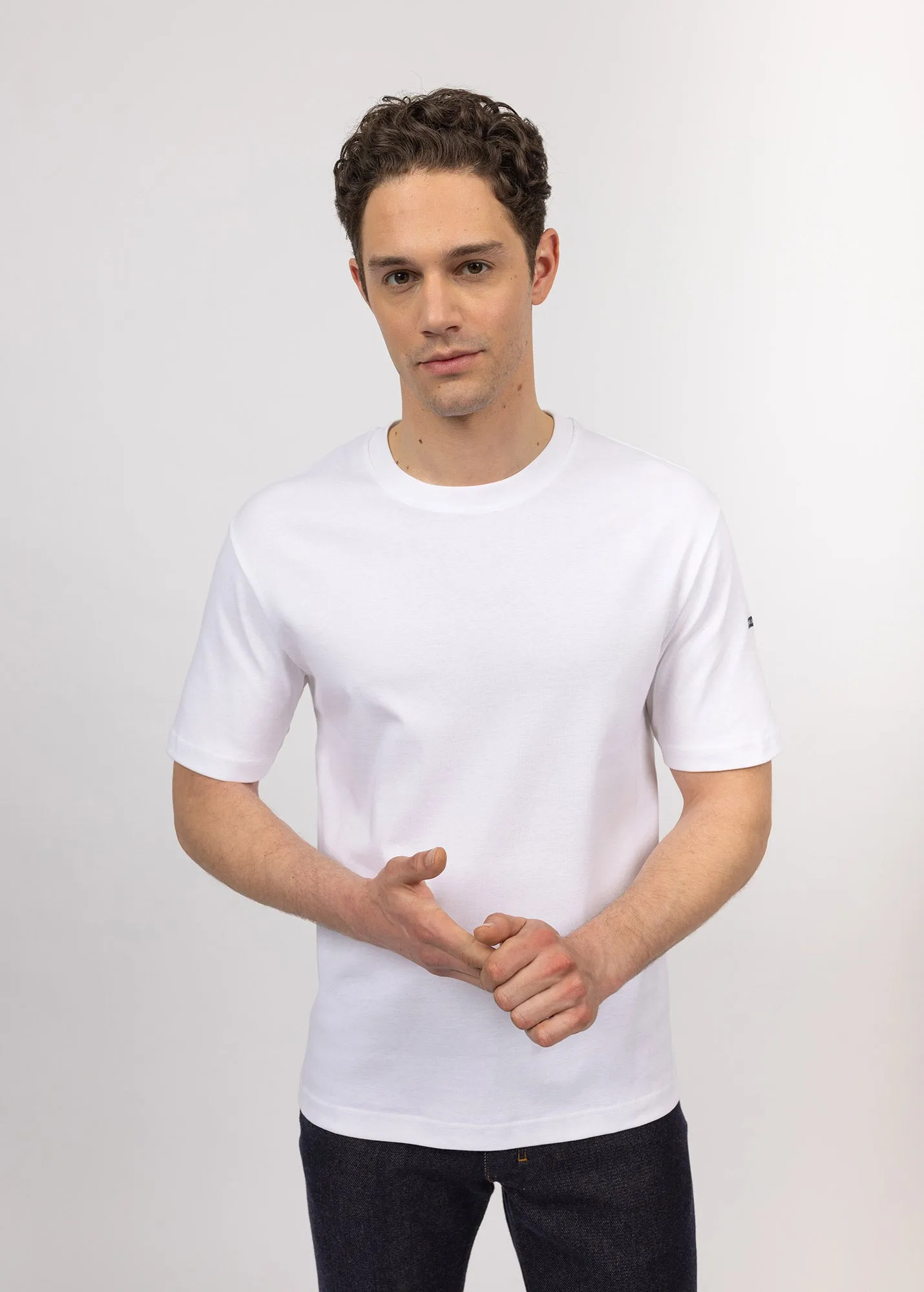 Lumio short sleeves t-shirt - round neck, in cotton (BLANC)