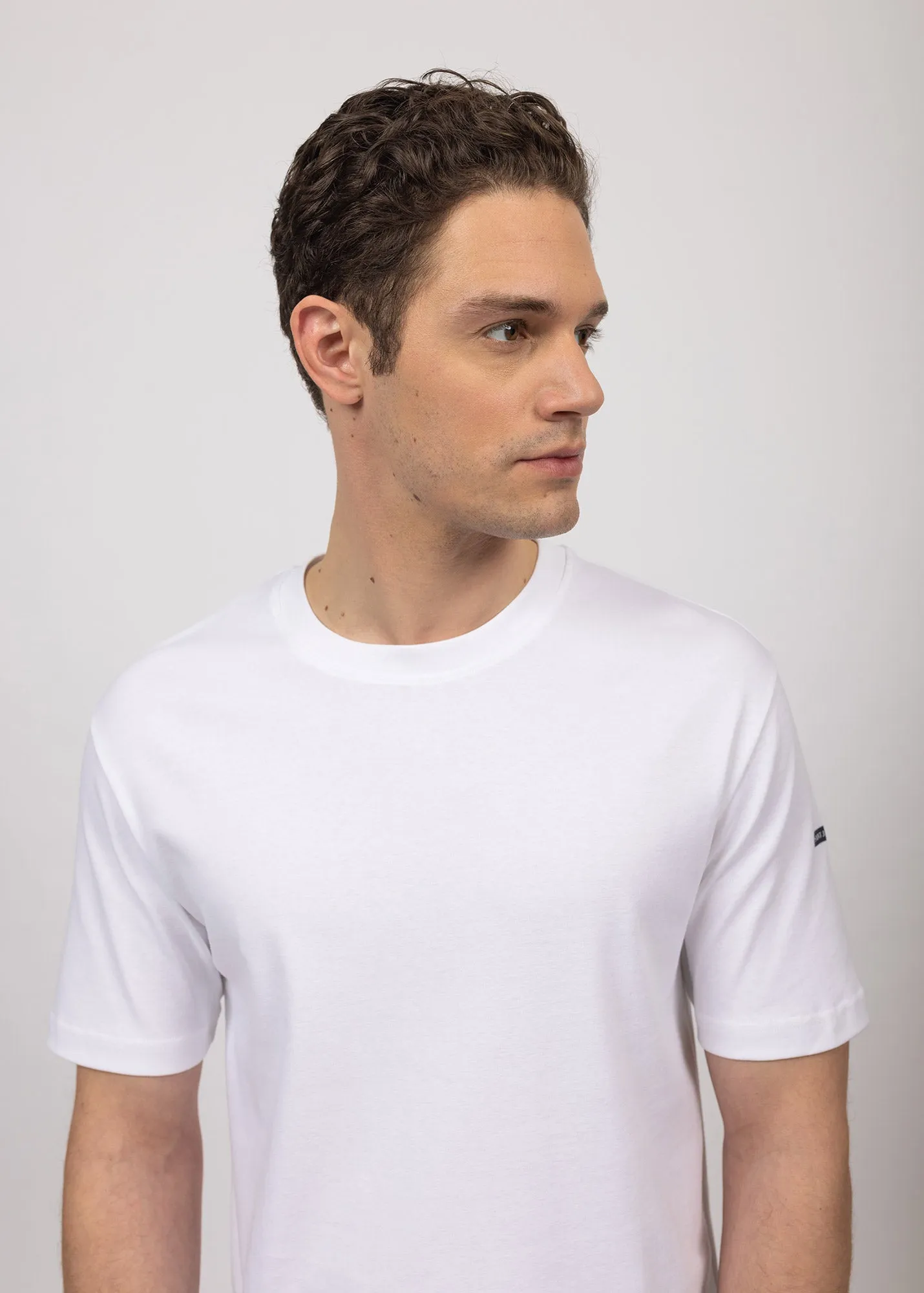 Lumio short sleeves t-shirt - round neck, in cotton (BLANC)