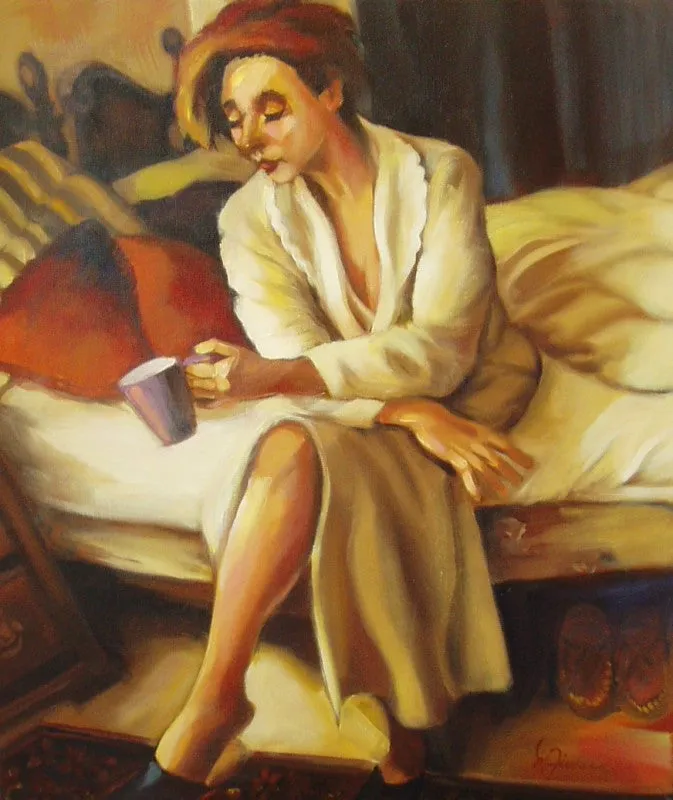 MAKING PLANS by Marie Fischer - Figurative Painting