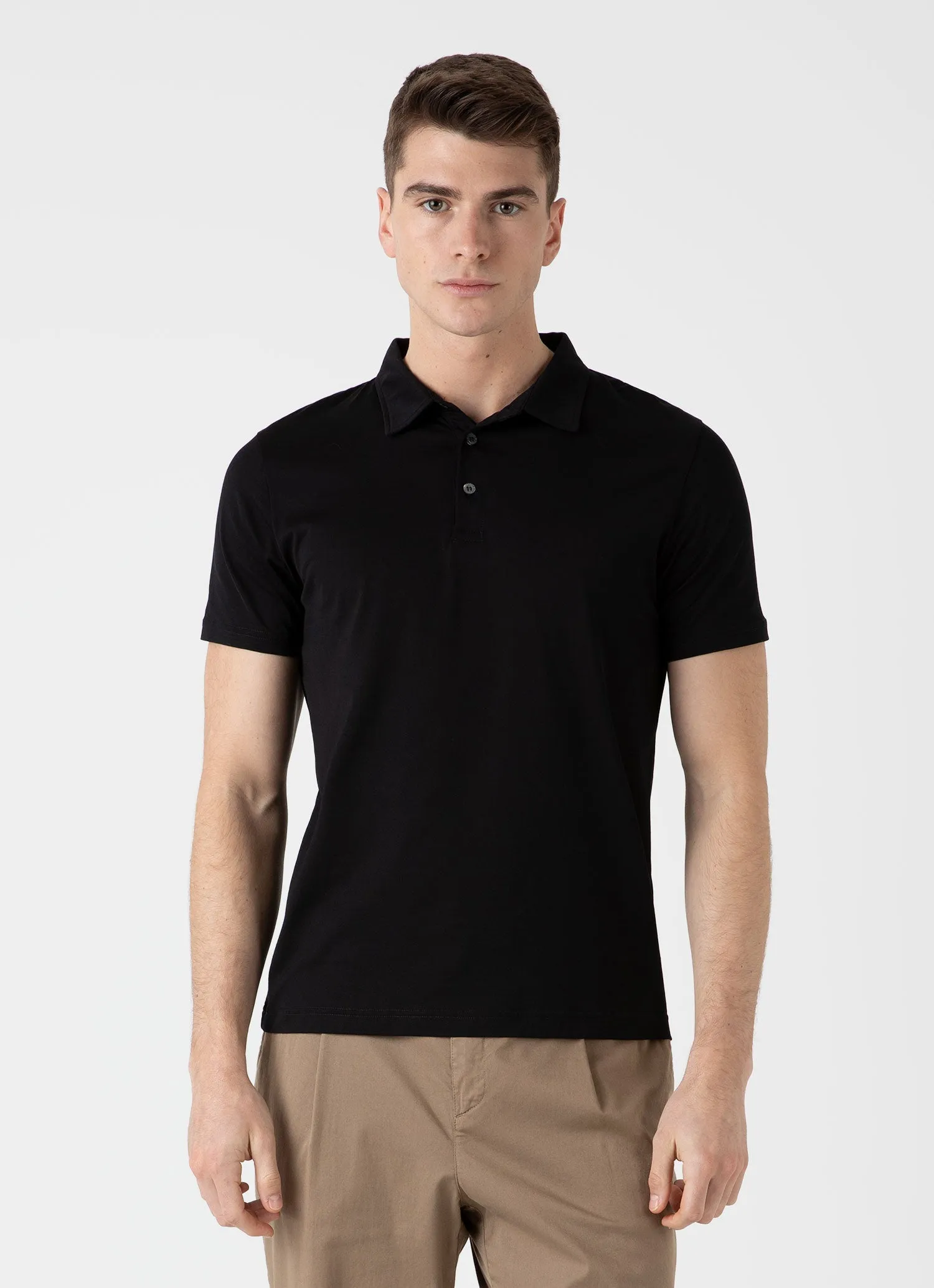 Men's Jersey Classic Polo Shirt in Black