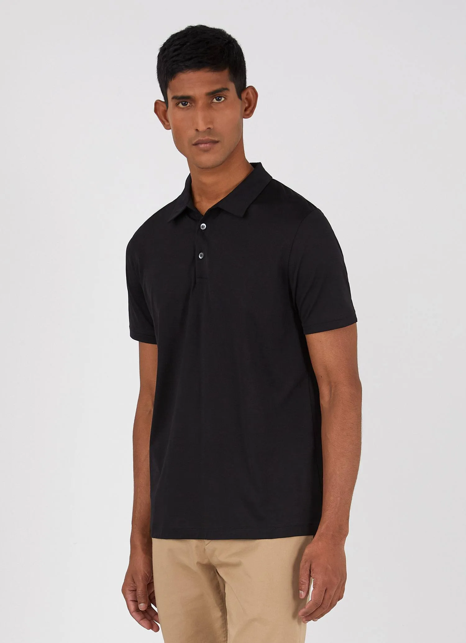 Men's Jersey Classic Polo Shirt in Black