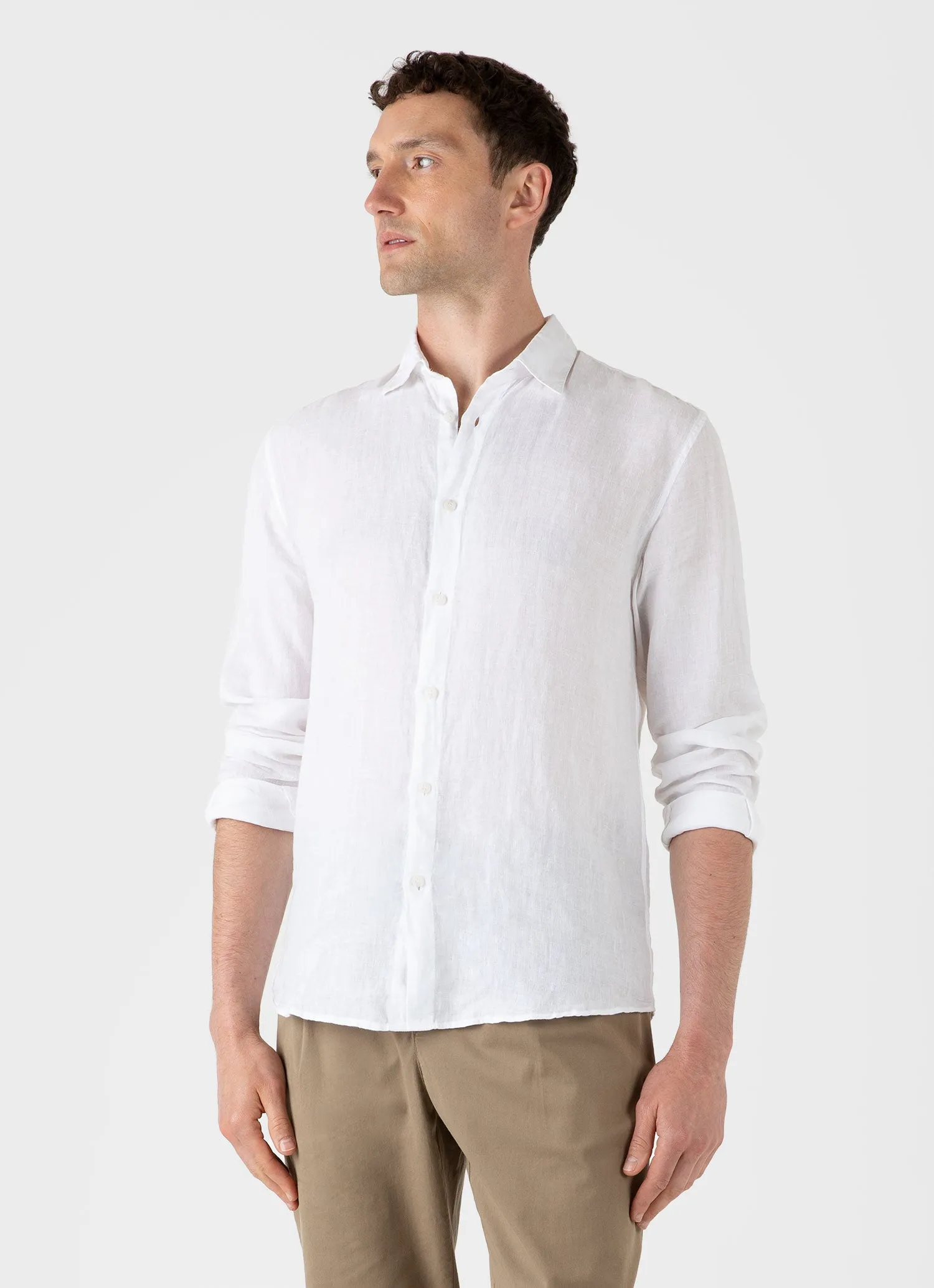 Men's Linen Shirt in White