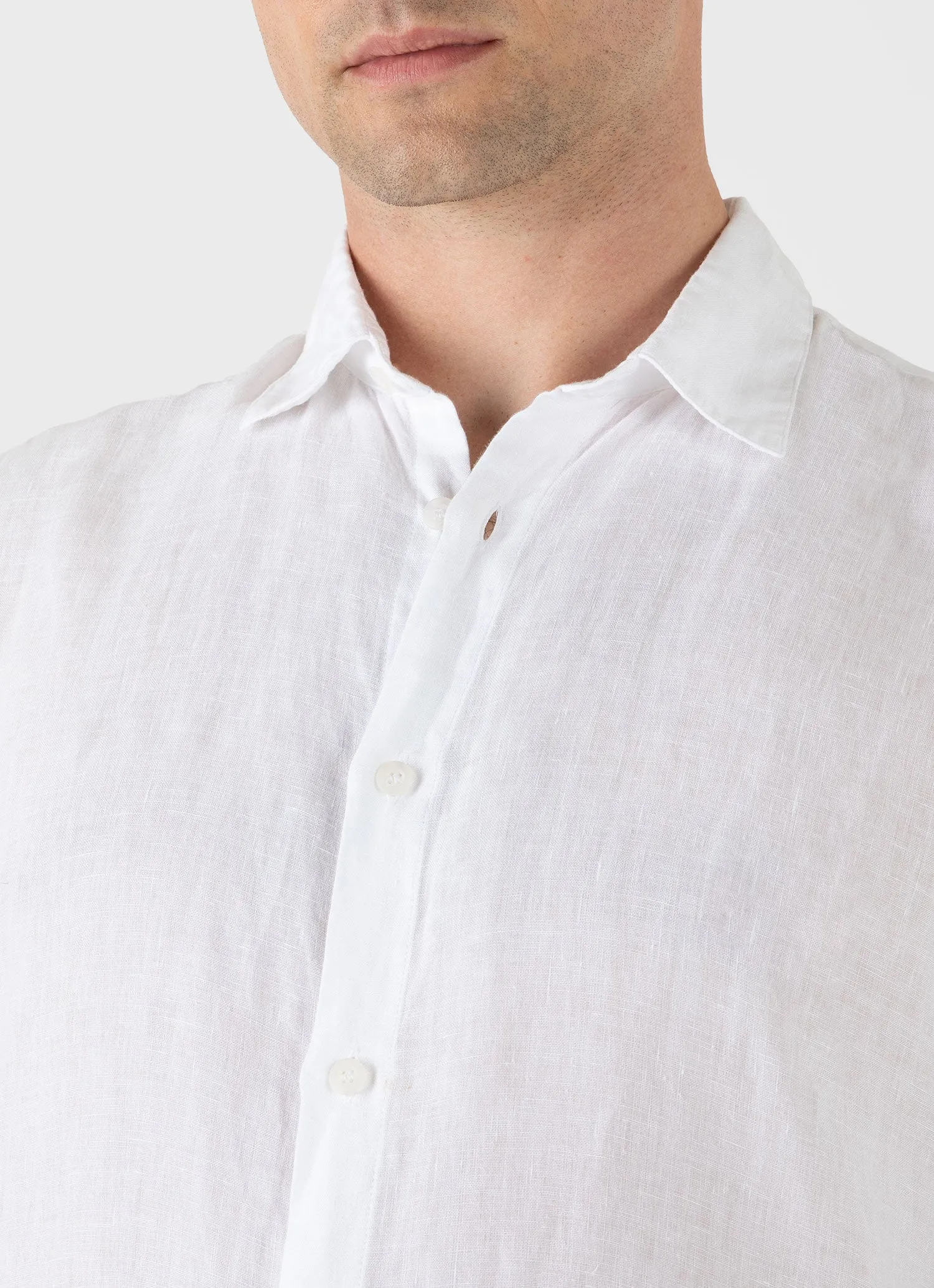 Men's Linen Shirt in White