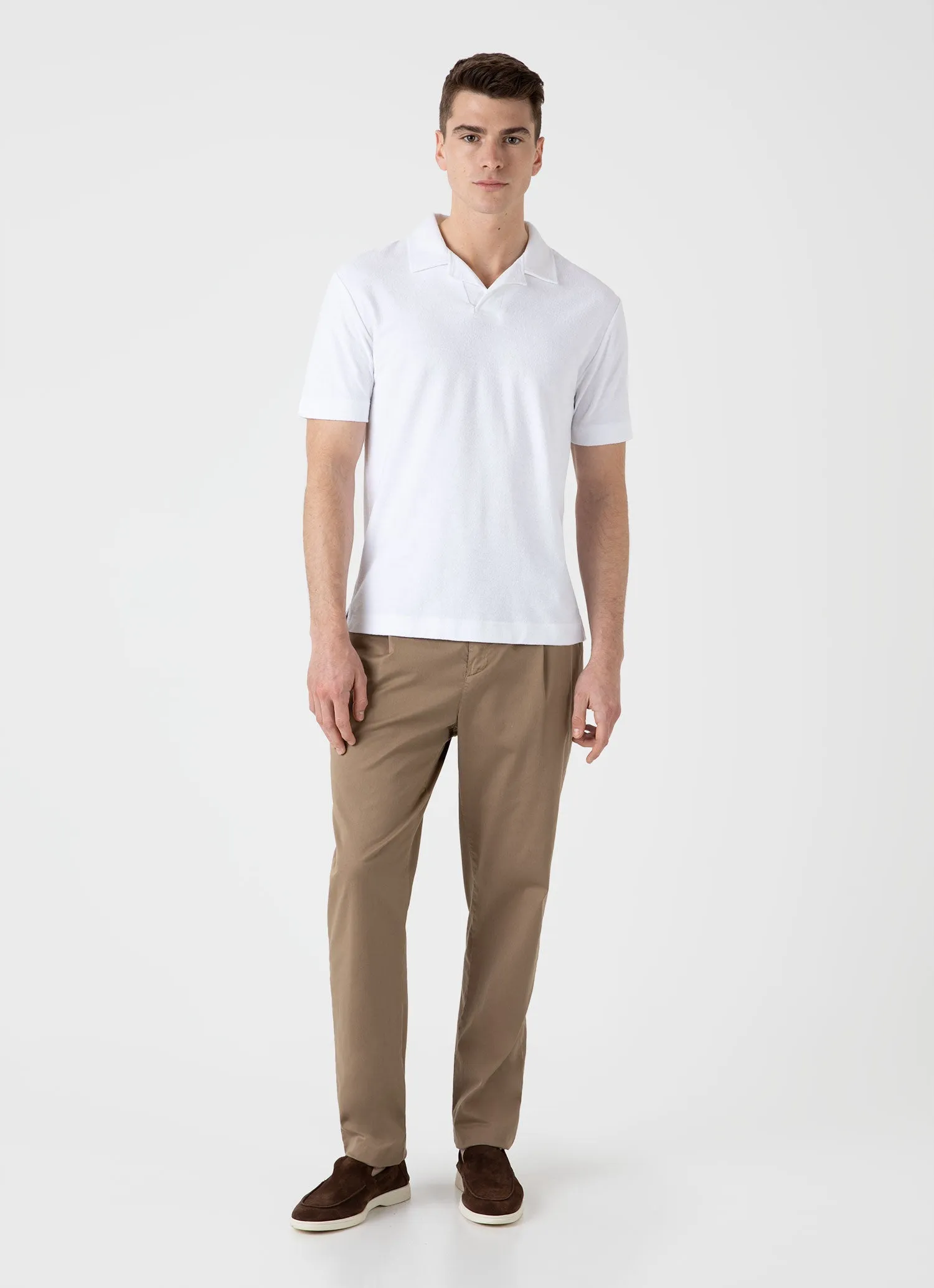 Men's Towelling Polo Shirt in White