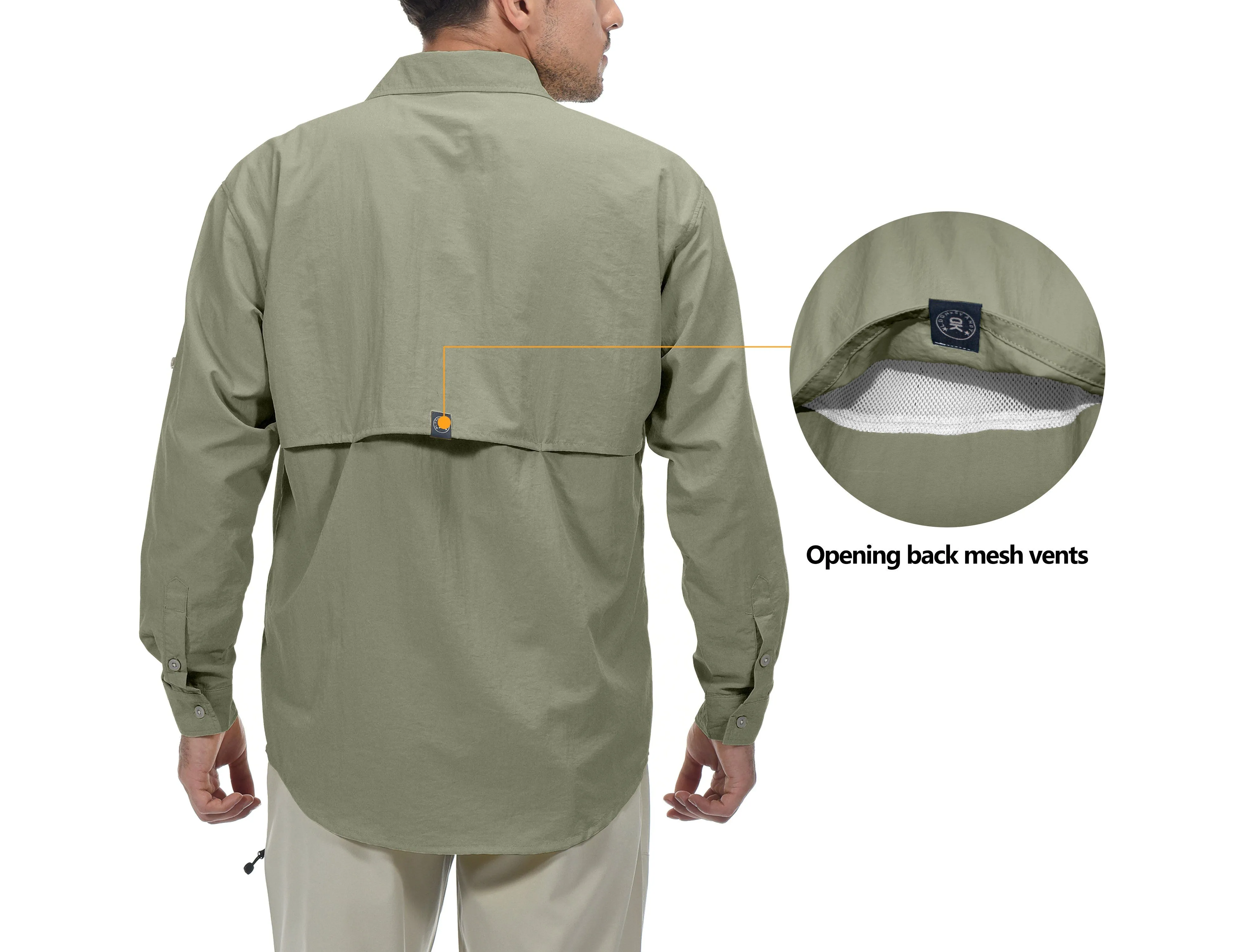 Men's UPF 50  UV Protection Shirt, Long Sleeve Fishing Shirt