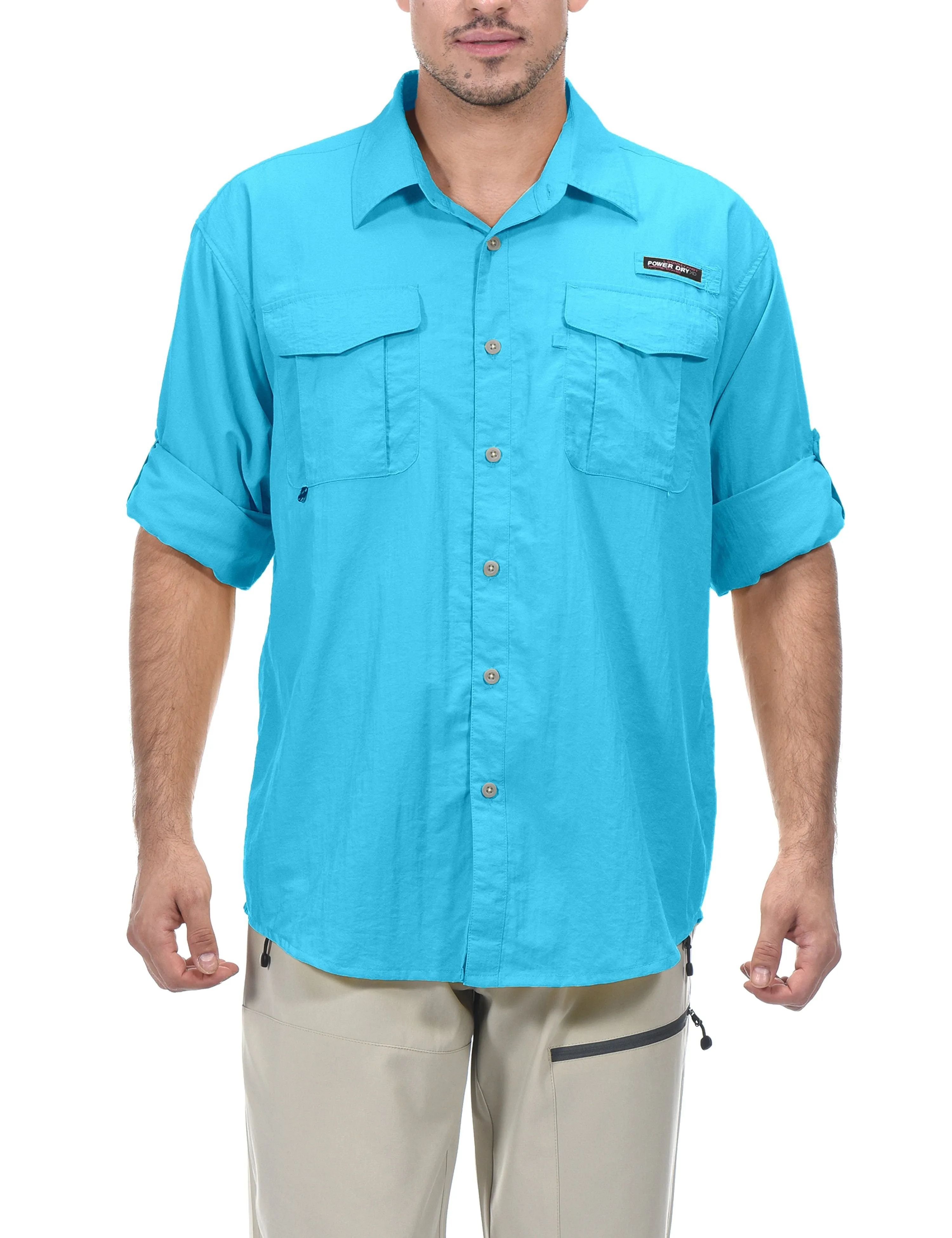 Men's UPF 50  UV Protection Shirt, Long Sleeve Fishing Shirt