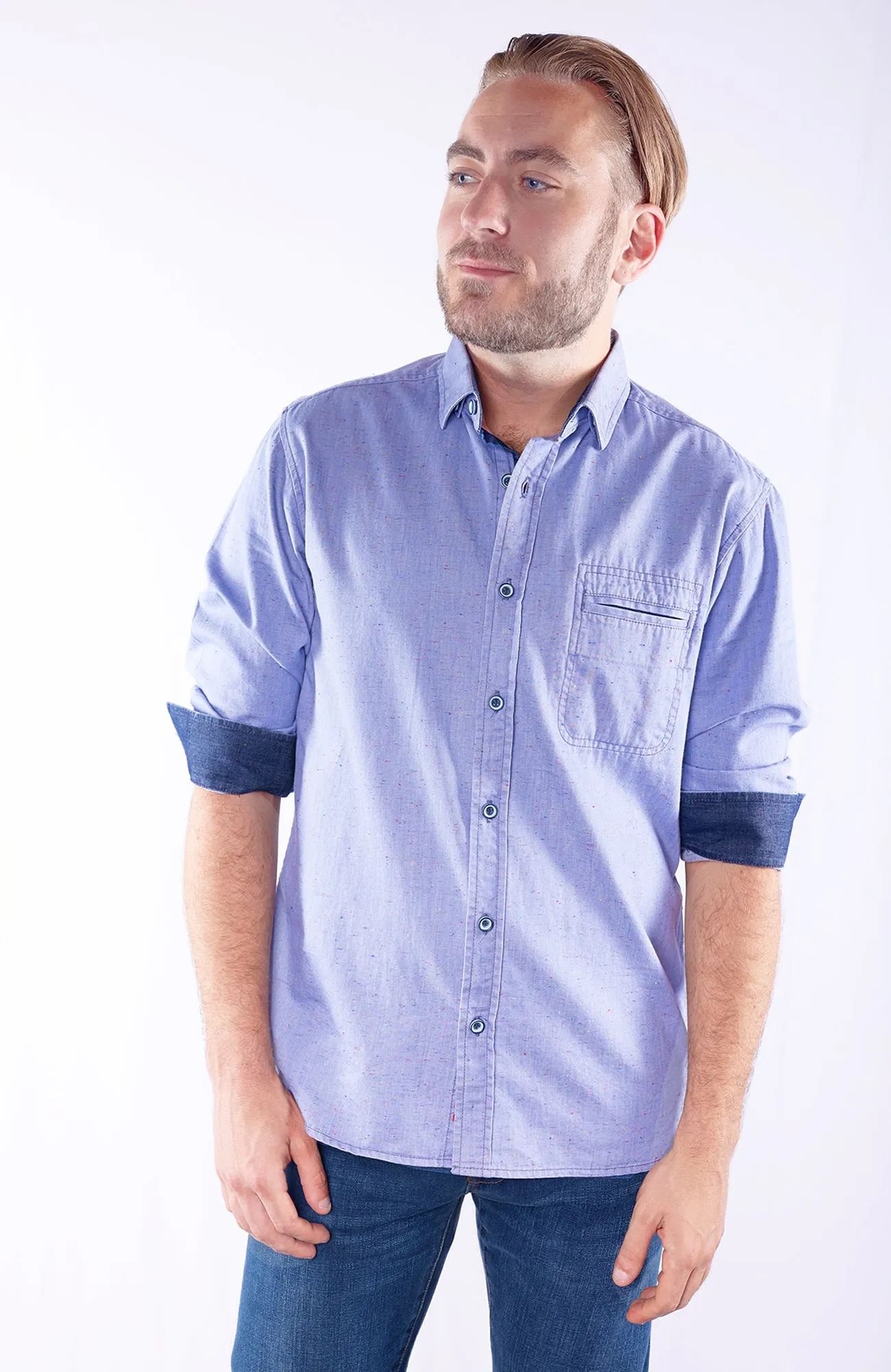 MITCHELL | 100% Cotton Slub Chambray Shirt