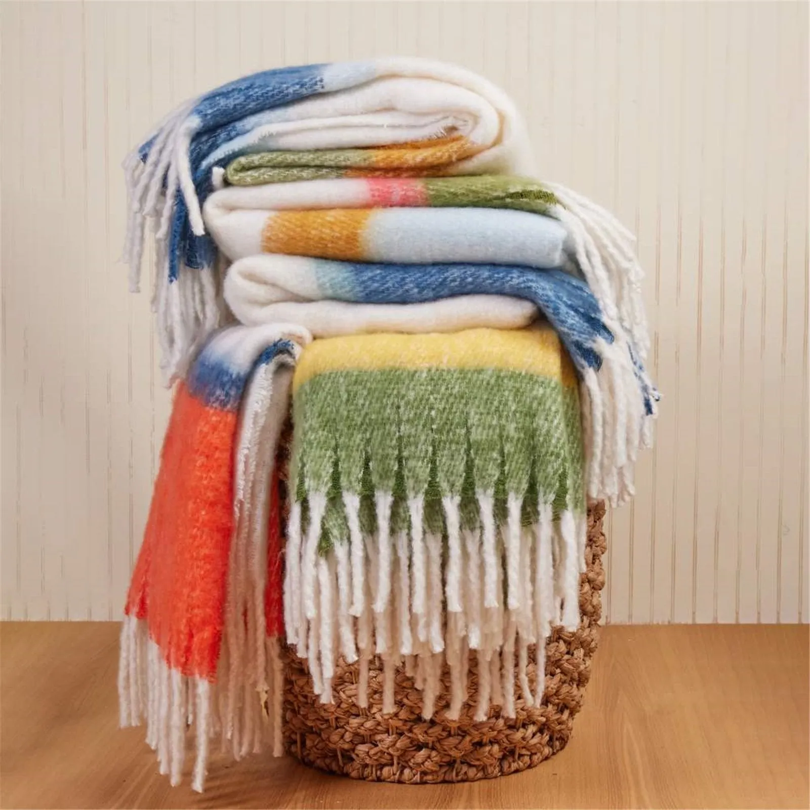 Navy Orange Cuddle Throw