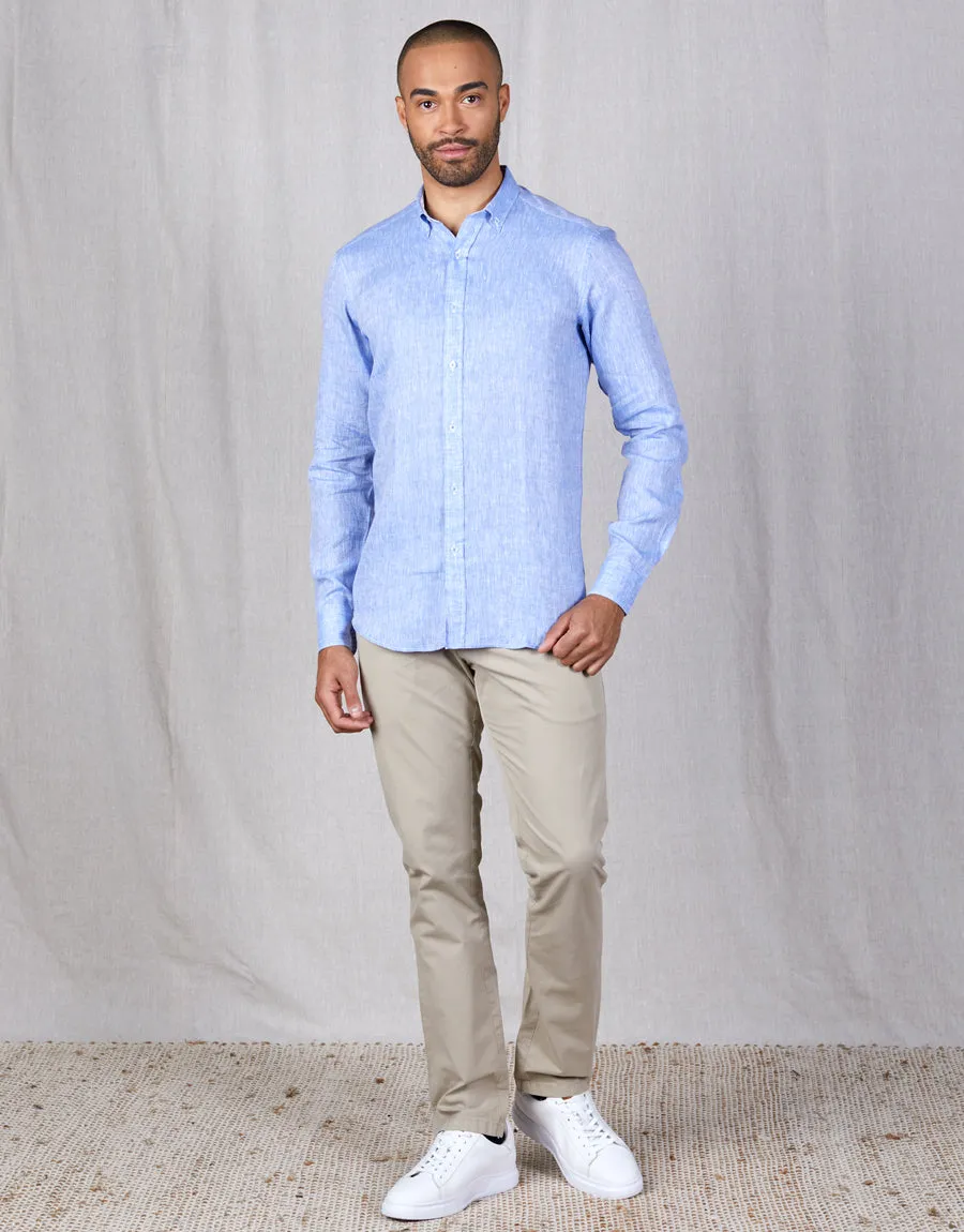 Ohope Blue Linen Shirt