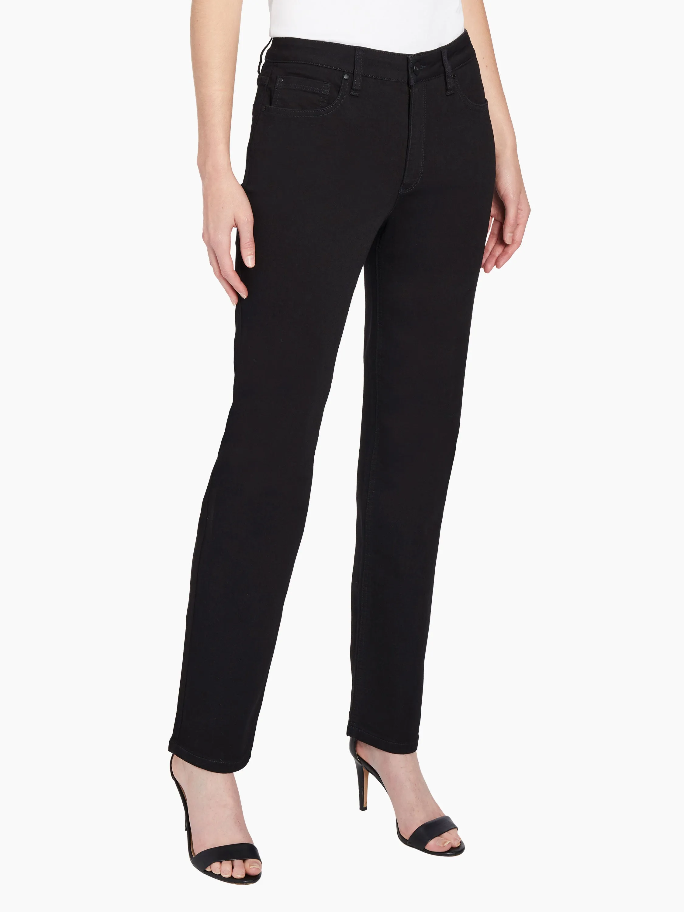 Petite Lexington Straight Leg Jeans, Onyx Wash