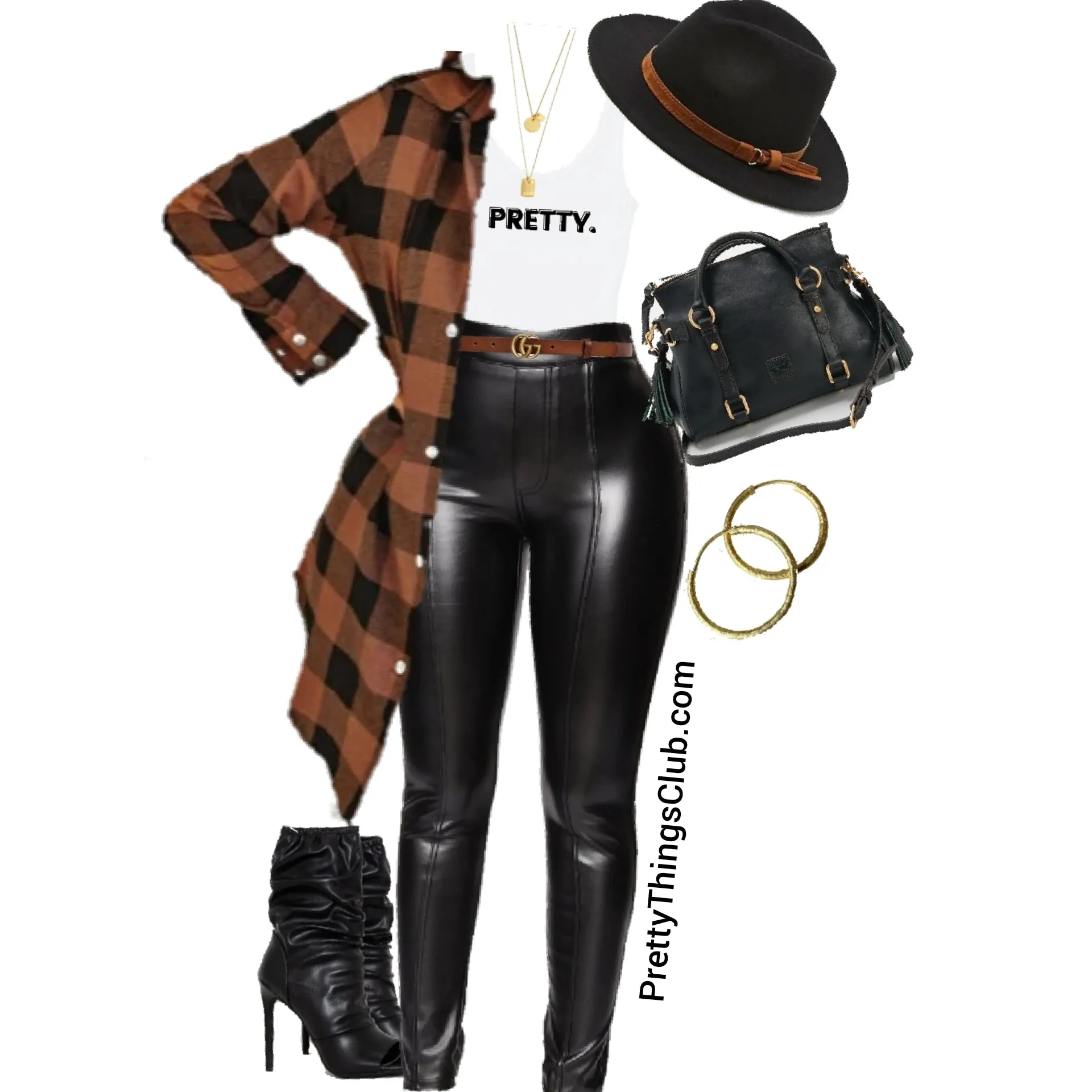 Pretty Plaid- Longline Button Front Shirt