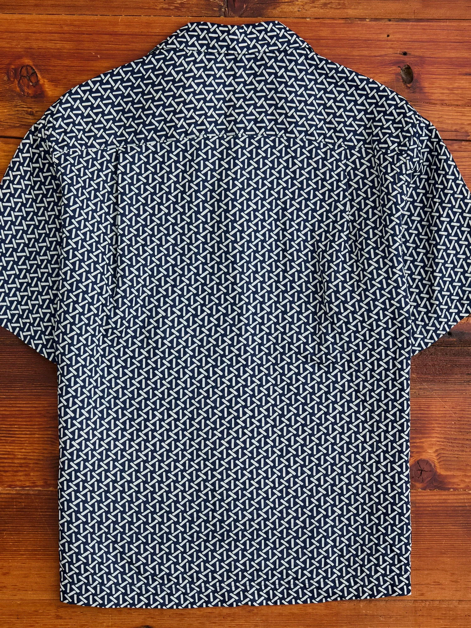 "Yama-Komon" Bassen Short Sleeve Shirt in Indigo