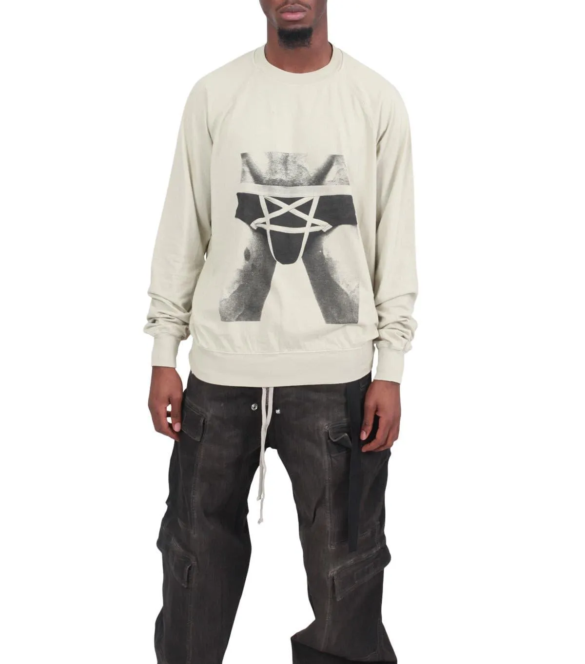 Rick Owens DRKSHDW Baseball Tee Pearl Black