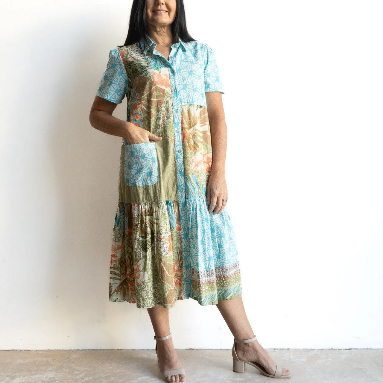 Short Sleeve Shirt Dress by Orientique Australia - Algarve - 20007