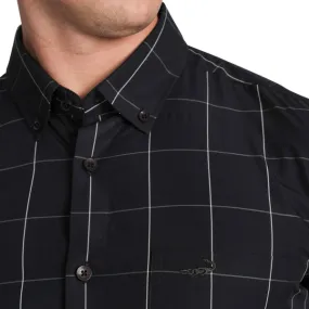 Slim Fit Button-down collar Semi-Casual Check Shirt- Insignia Blue