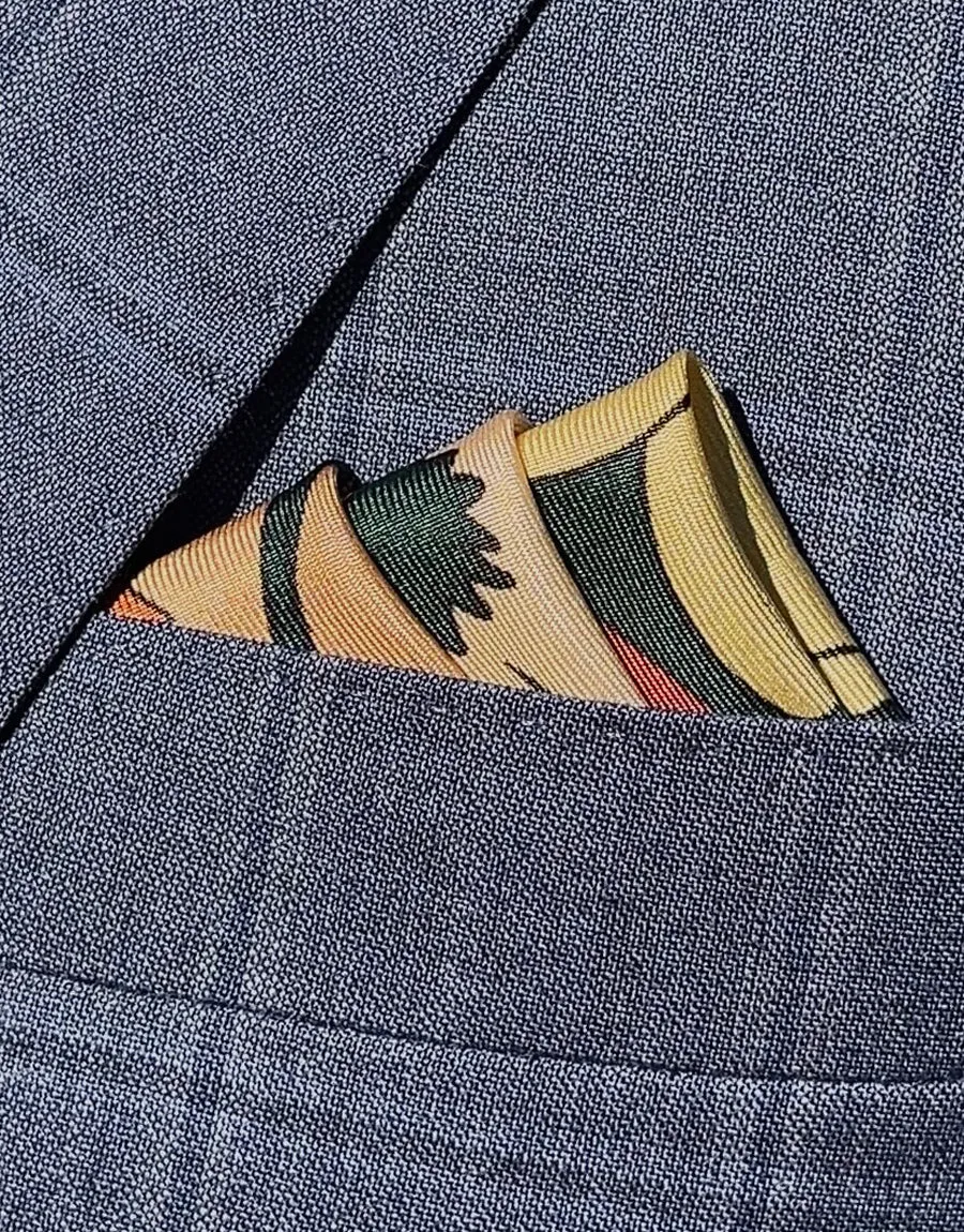 Studio Bon x Rembrandt Green Floral Pocket Square