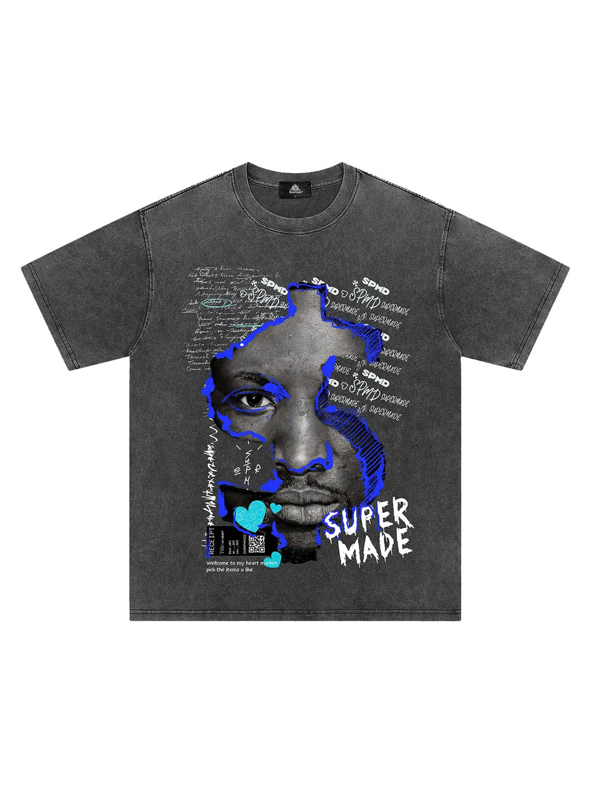 Thesupermade US Dollar Face Graffiti Street Hip-Hop T-shirt - 2128