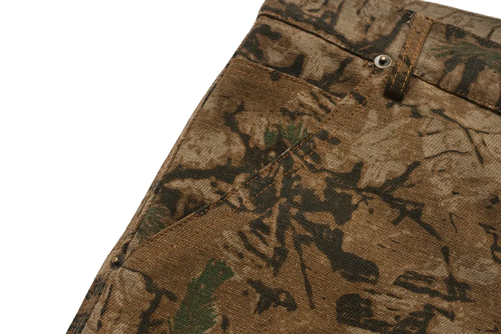 Vintage Brown Twig Print | Cargo Pants