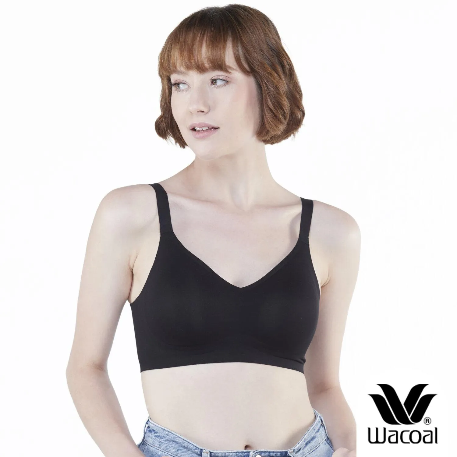 Wacoal Smart Size Go Girls Jelly Bra บราไร้โครงวาโก้ แพ็ค 2 ชิ้น รุ่น WB3Y28/WB3228 สีดำ (BL)