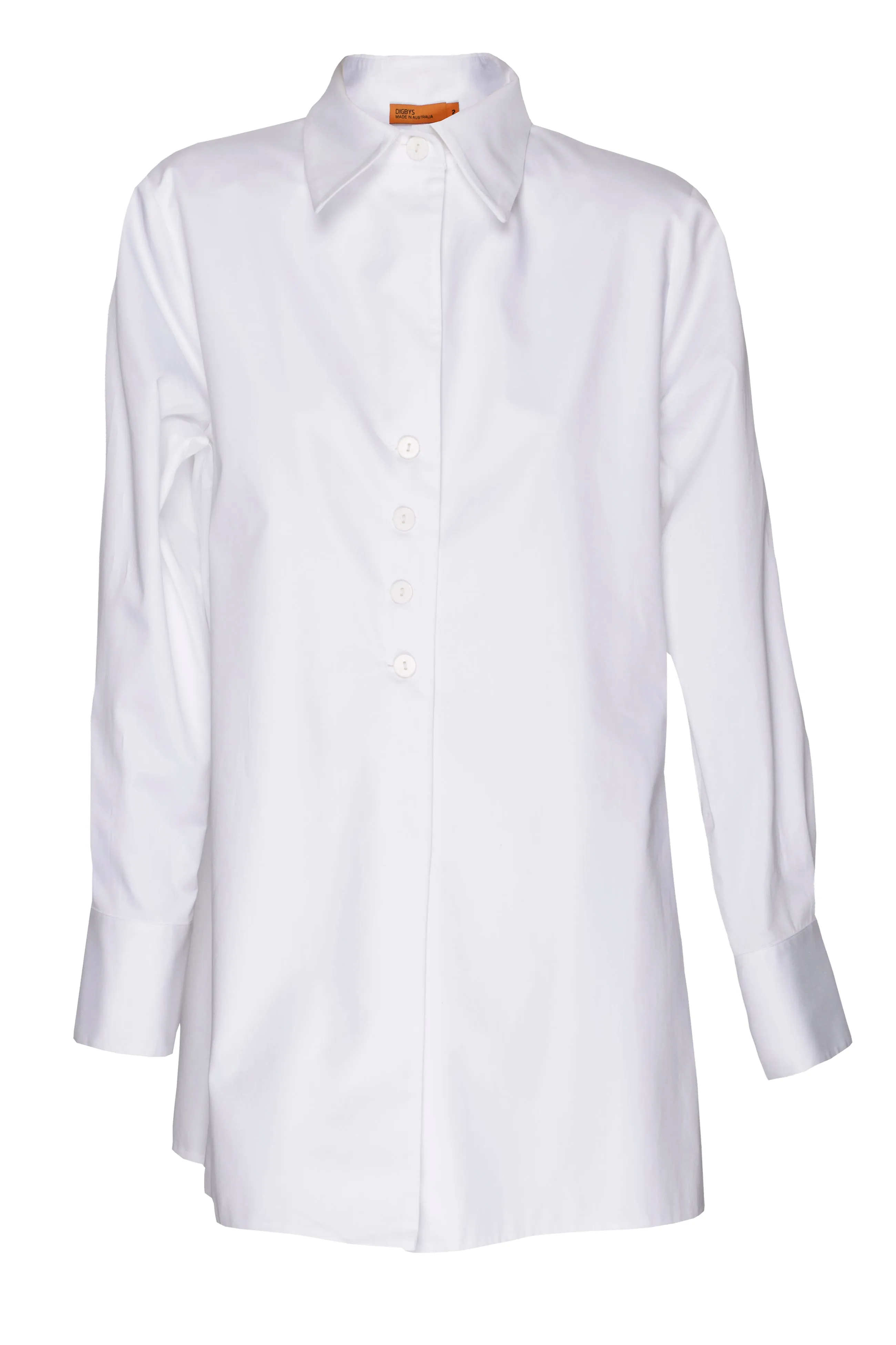 White Cotton 4 Button Shirt 8650