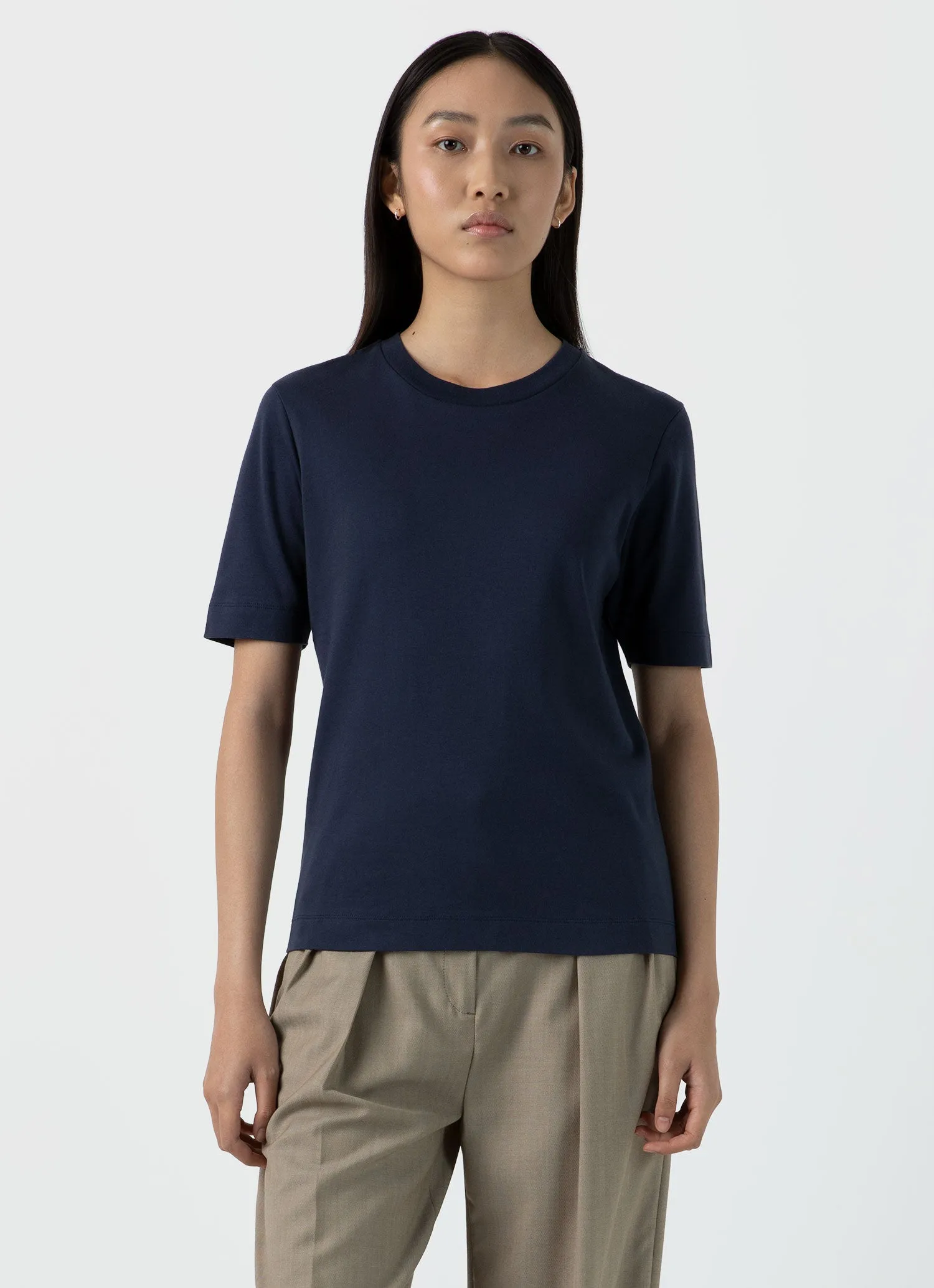 Women's Mid Sleeve T-shirt in Navy