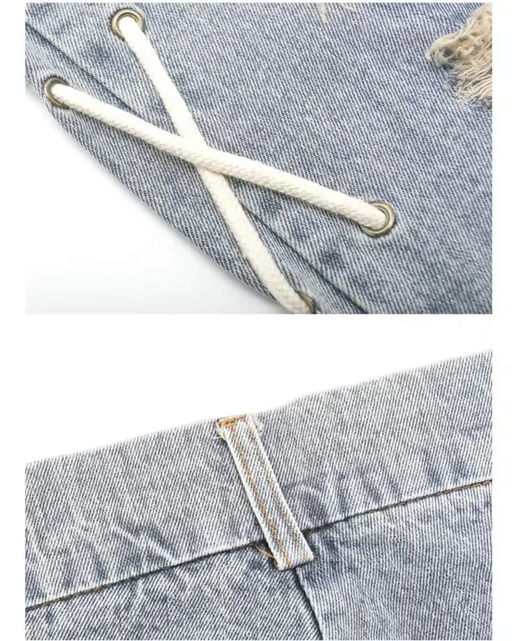 X | Ripped Straight Cut Jeans